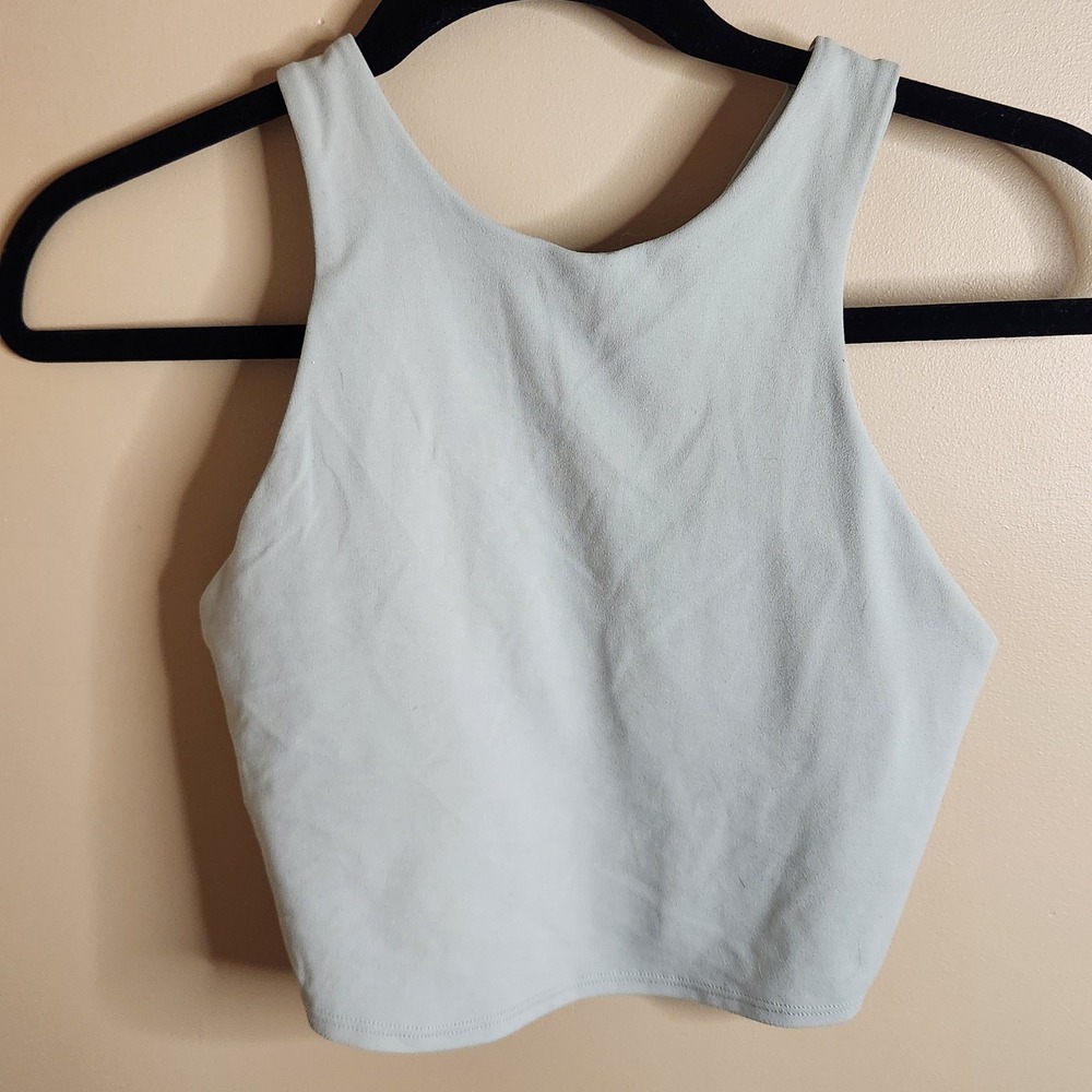 Athleta Warrior Longline Sports Bra XS Sage Green/Grey